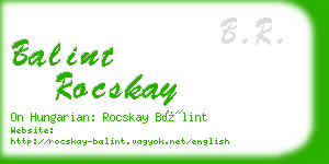 balint rocskay business card